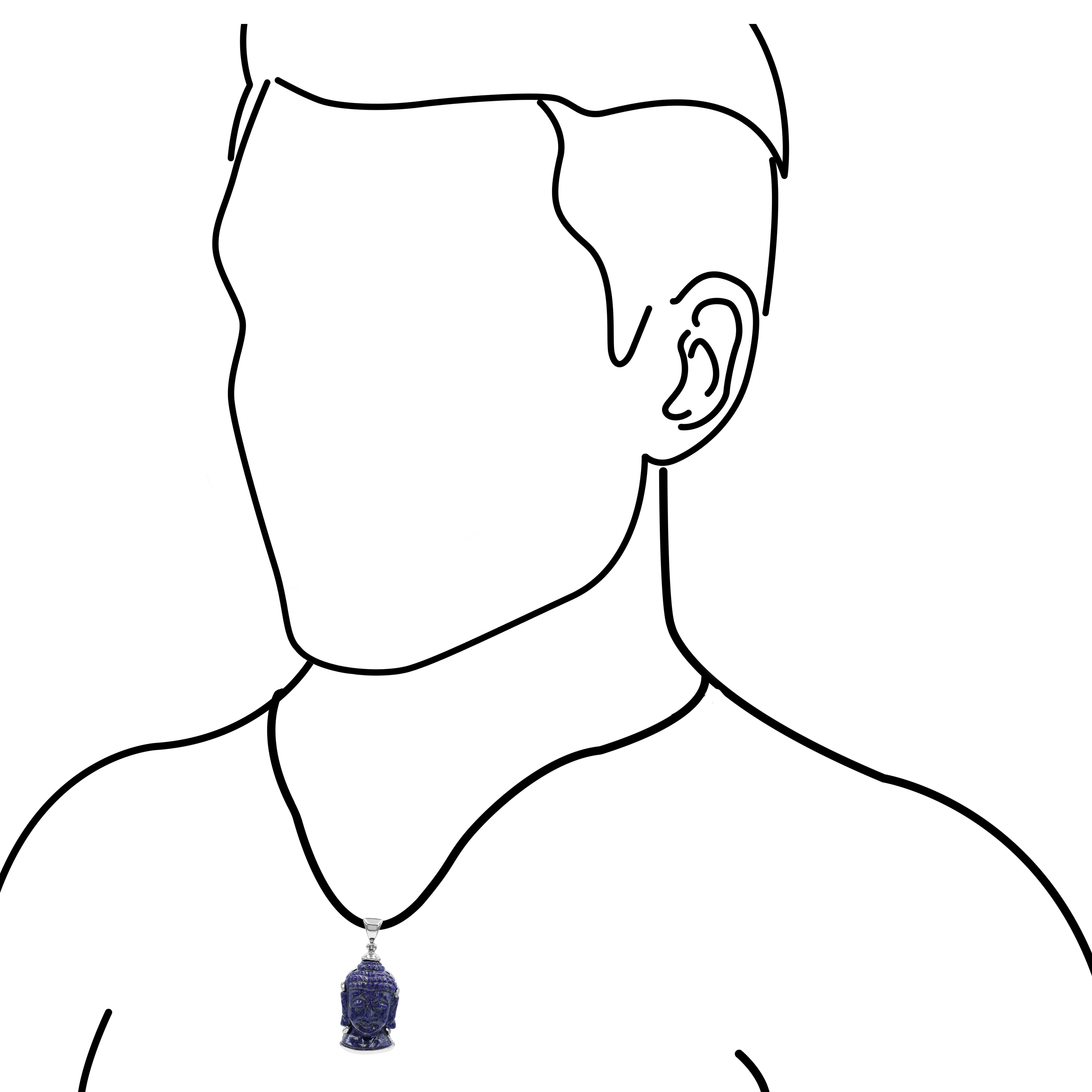 Pendentif tête de Bouddha en améthyste sculptée Starborn en argent sterling