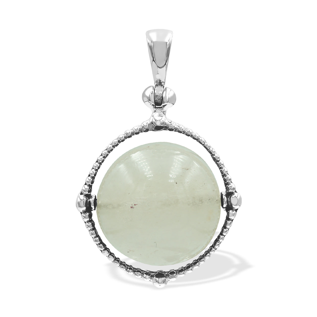 Starborn Gemstone Spinning Tactile Sphere Pendant in Sterling Silver