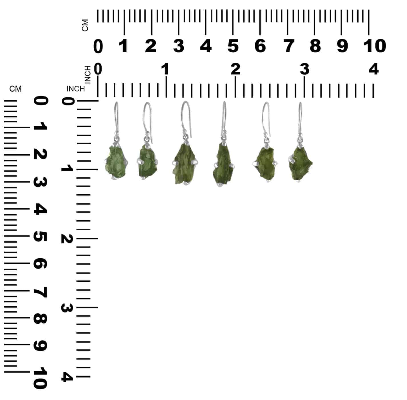 Genuine Rough Moldavite Prongs Set Earrings