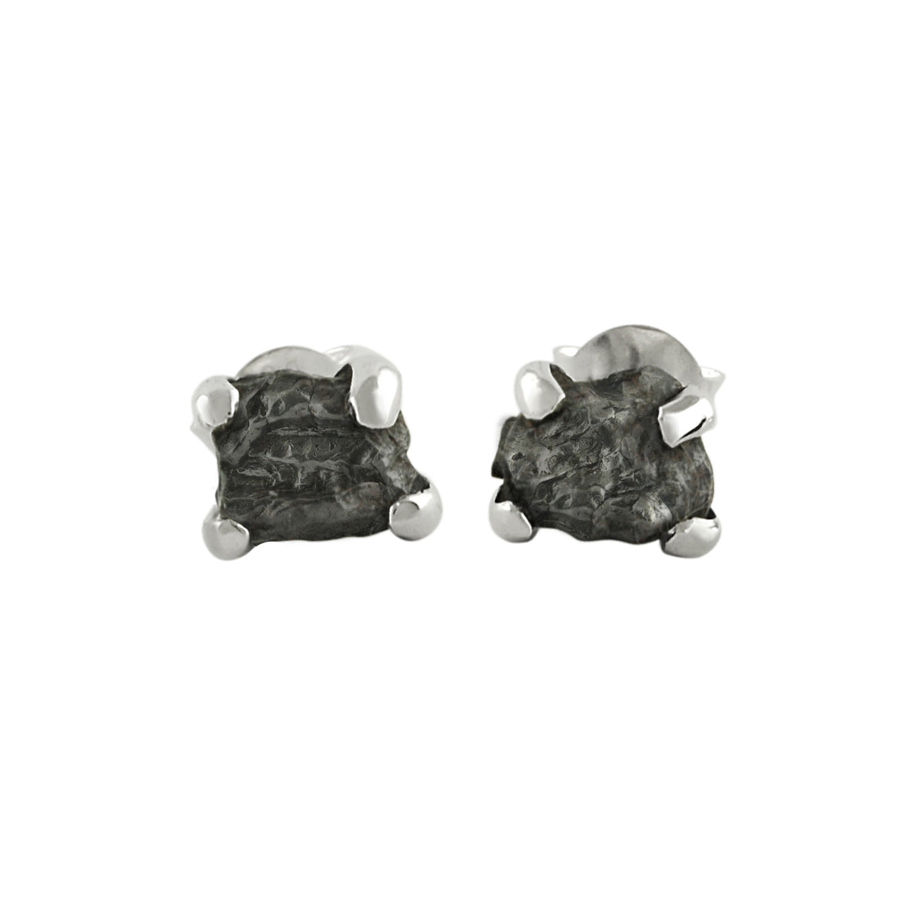 Boucles d'oreilles à tige en argent sterling et météorite Starborn Campo del Cielo