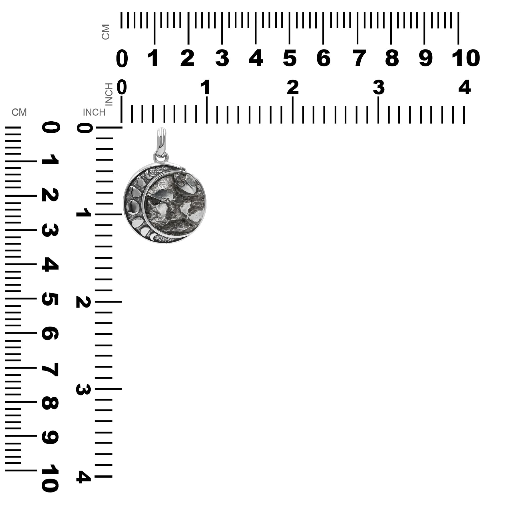 Starborn Campo Del Cielo Meteorite Moon Phase Pendant in Sterling Silver