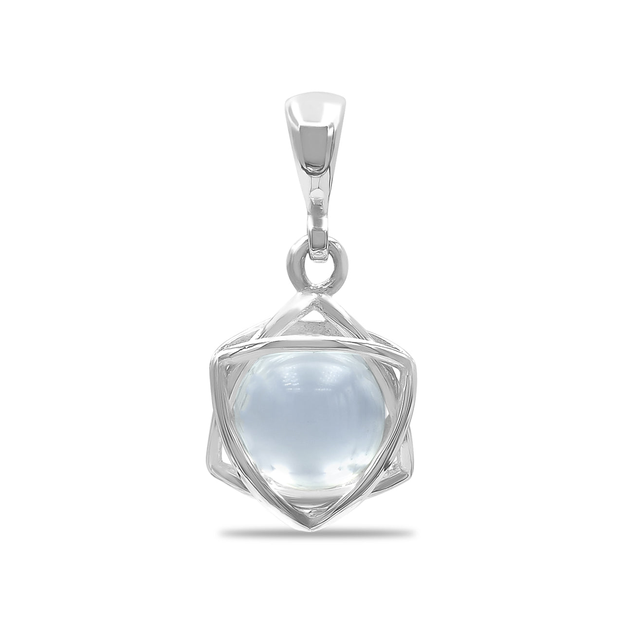 Starborn Gemstone Sphere 6-Point Star Pendant in Sterling Silver