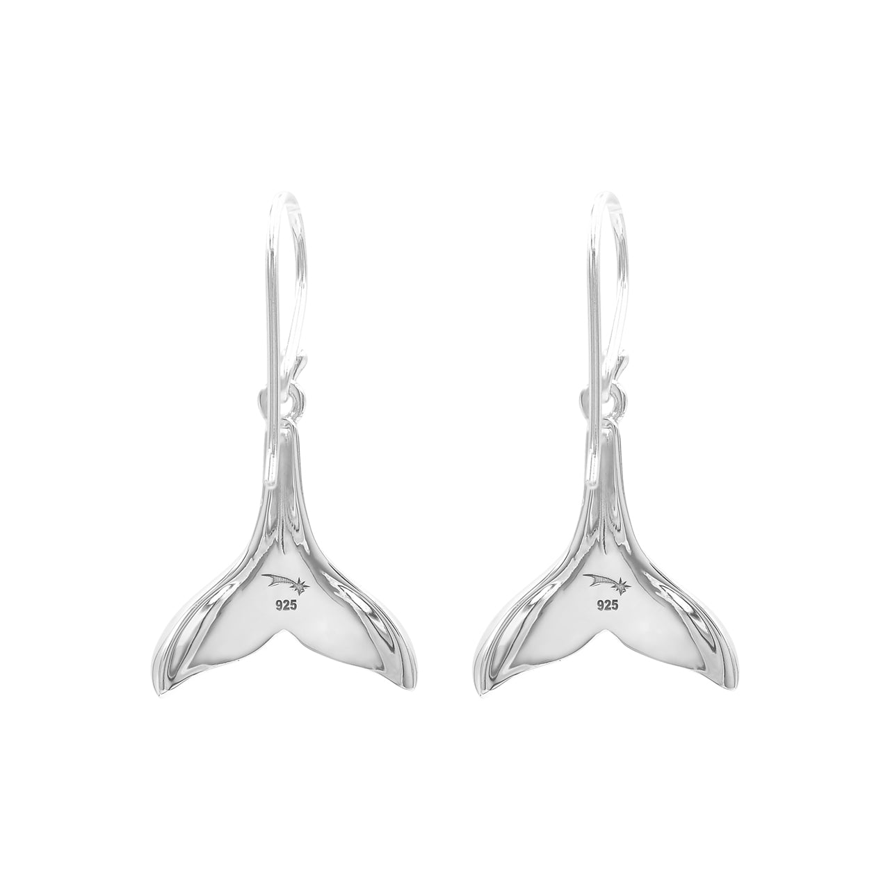 Starborn Gemstone Whale Tail Earrings in Sterling Silver