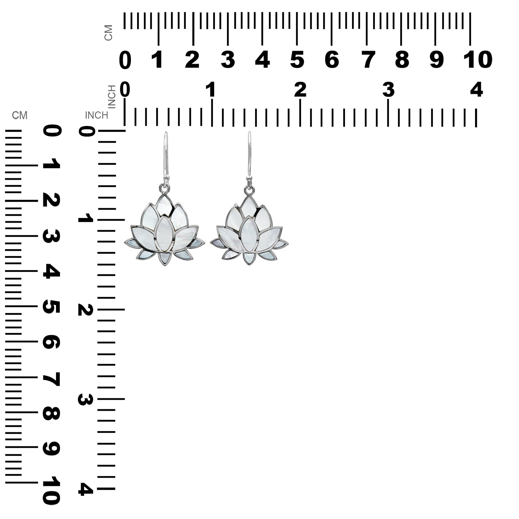 Starborn Gemstone Inlay Lotus Earring in Sterling Silver