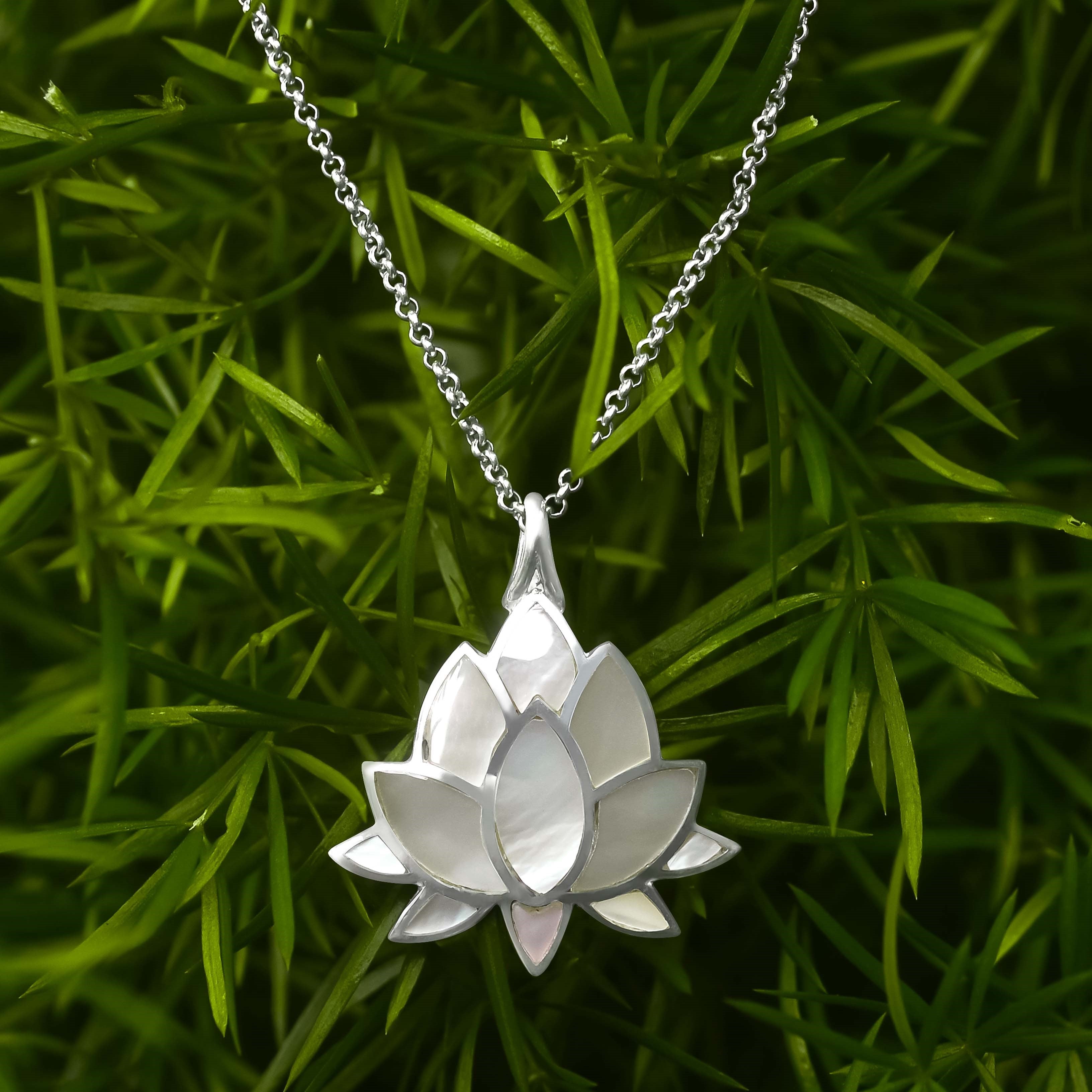 Starborn Colorful Lotus Pendant in Sterling Silver