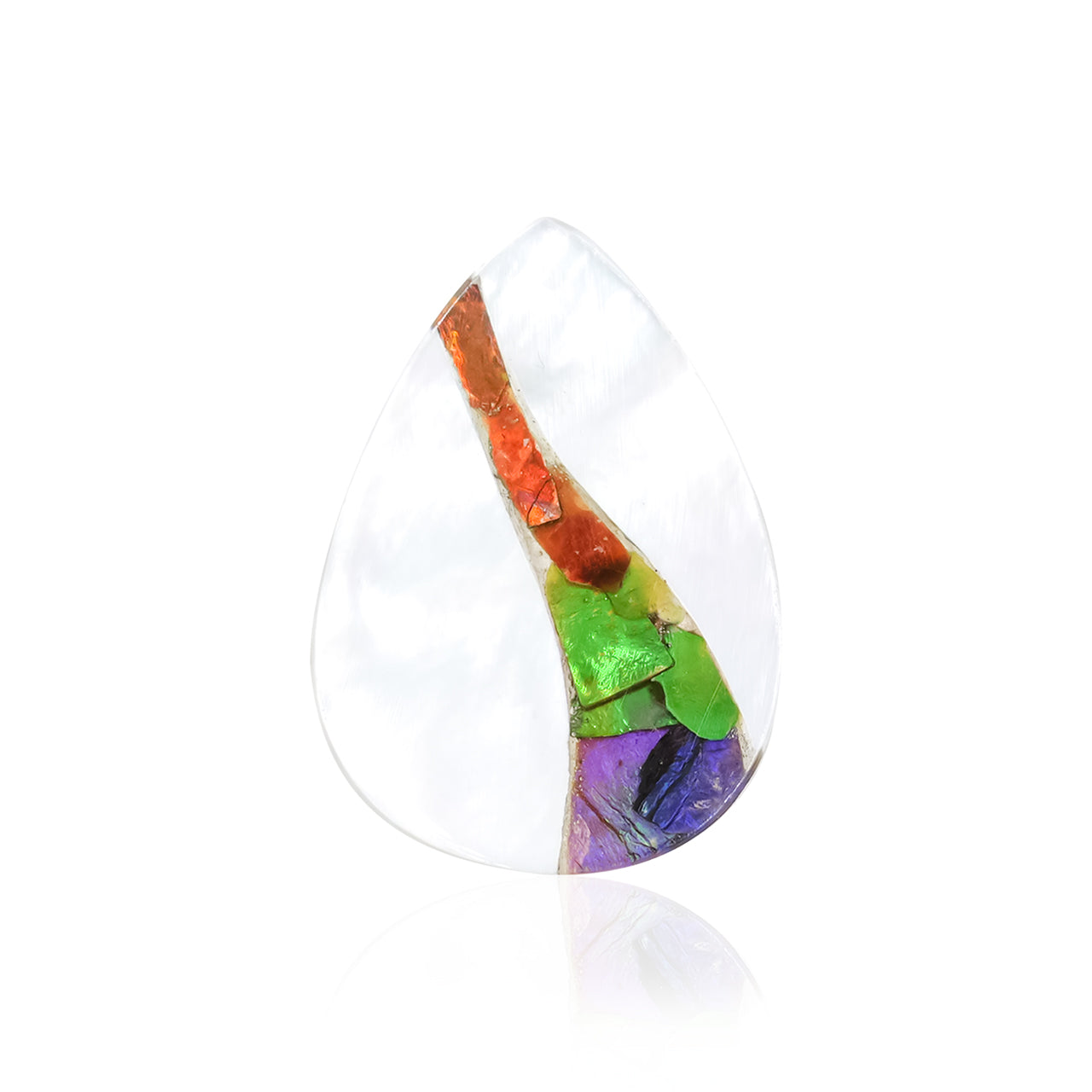 Cabochon poire incrusté de nacre et d'ammolite Starborn - 1 pièce