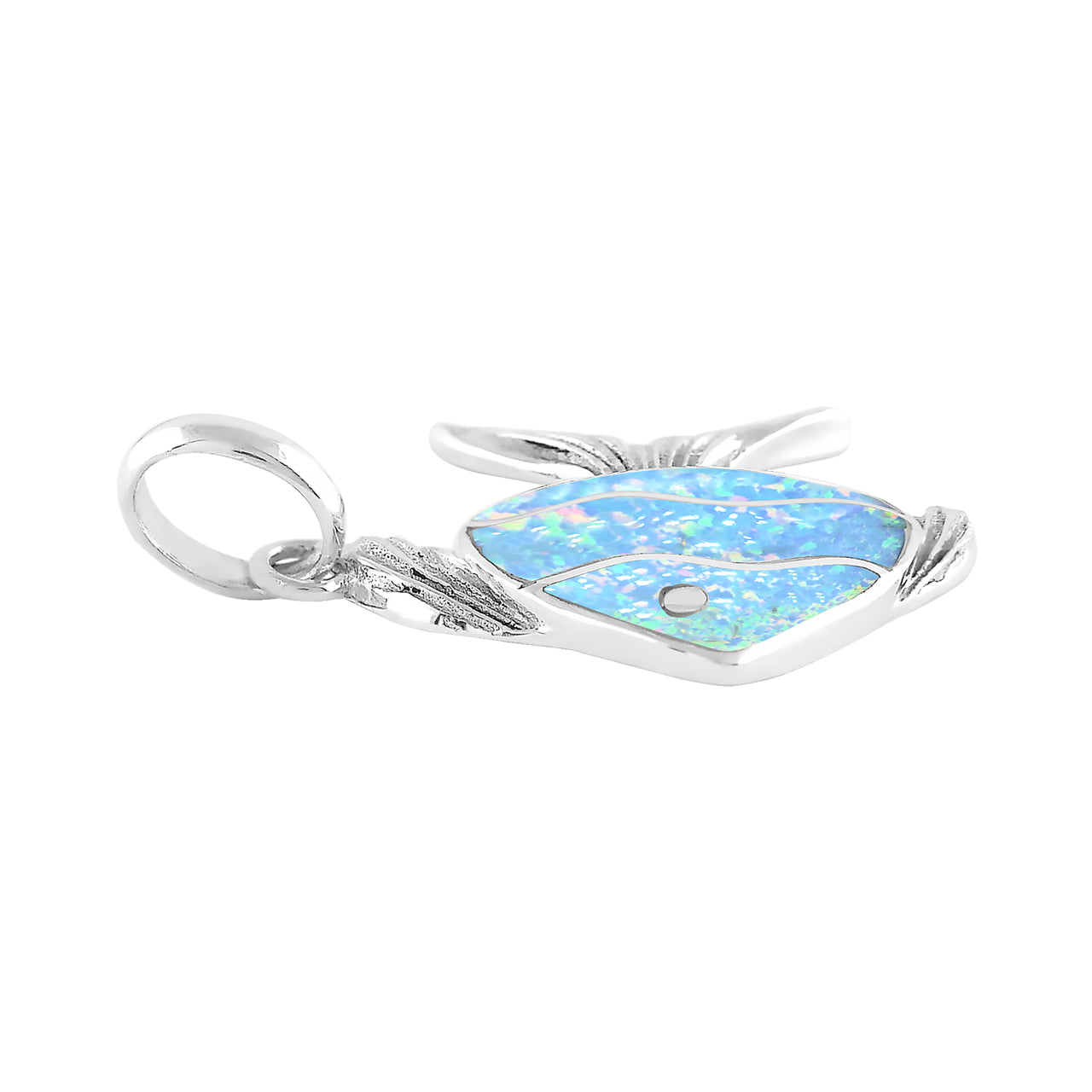 Starborn Delightful Gemstones Inlay Fish Pendant in Sterling Silver