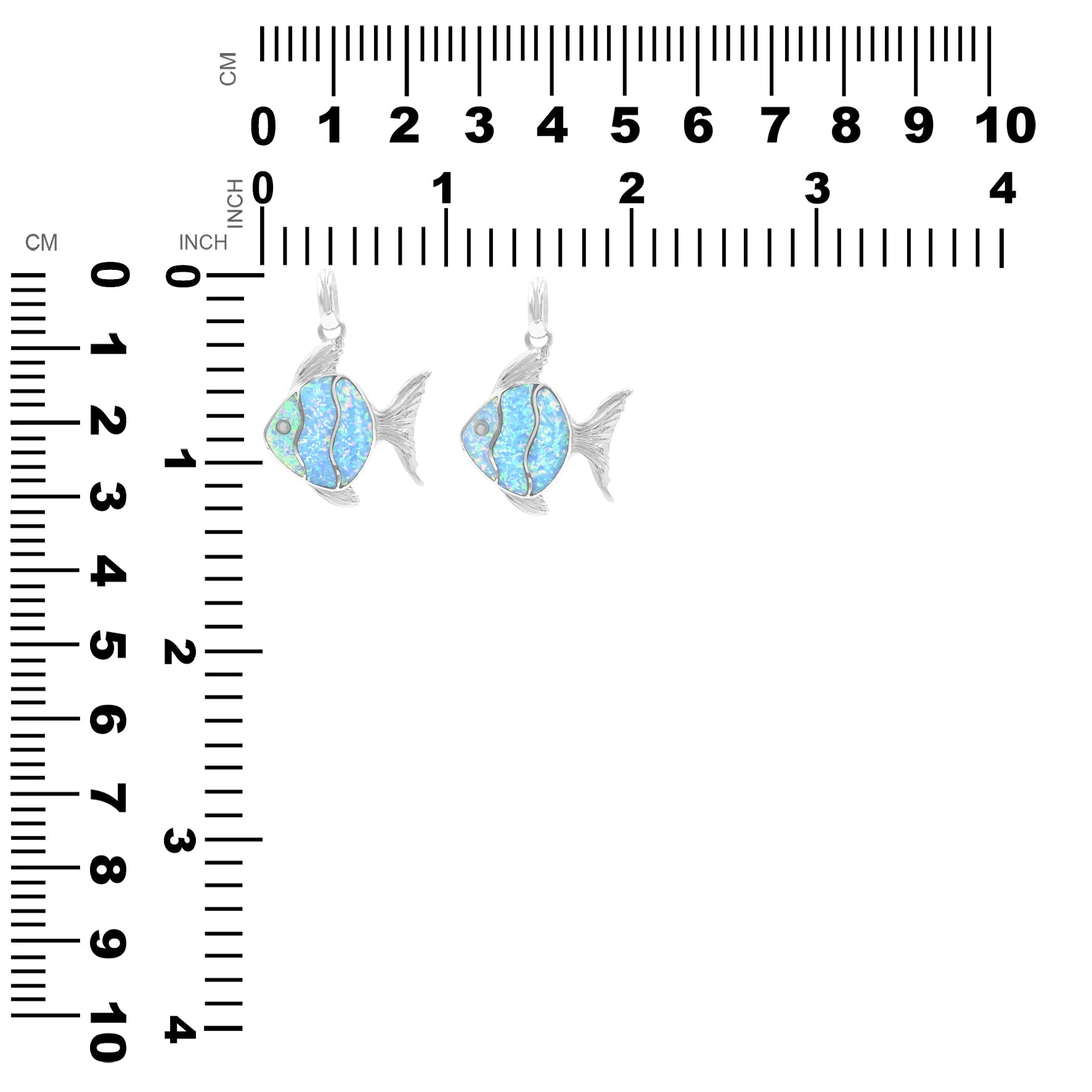 Starborn Delightful Gemstones Inlay Fish Pendant in Sterling Silver