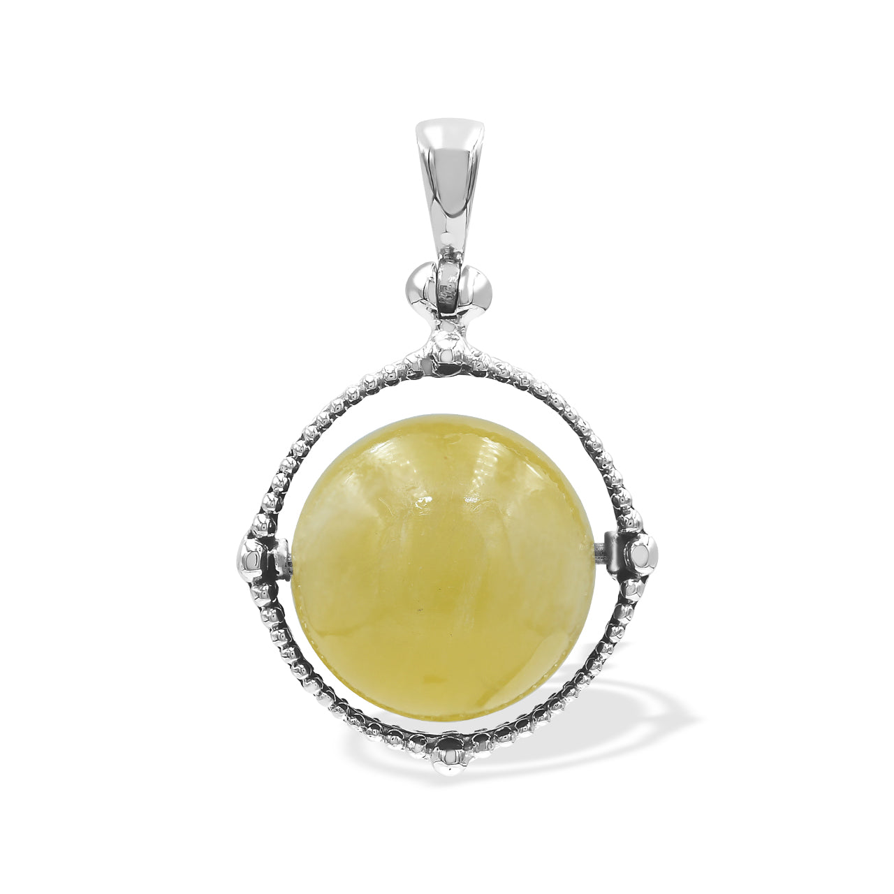 Starborn Gemstone Spinning Tactile Sphere Pendant in Sterling Silver