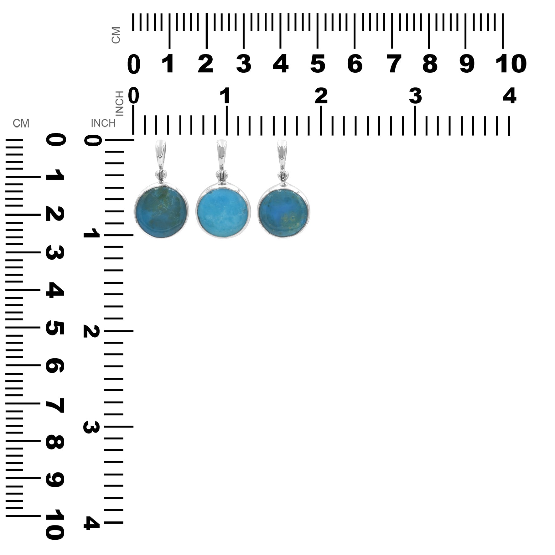 Starborn Peruvian Blue Opal Round Pendant in Sterling Silver