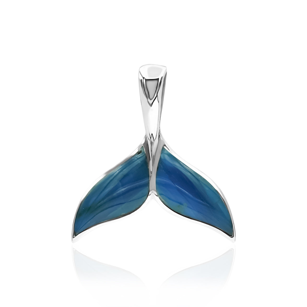 Starborn Whale Fluke Tail Gemstone 925 Silver Pendant