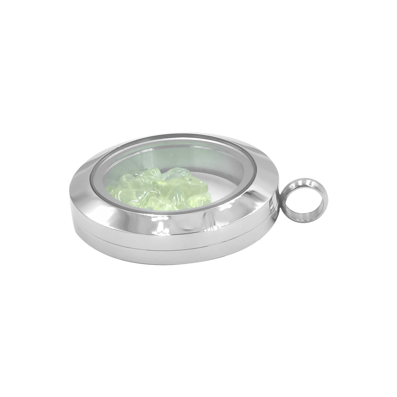 Starborn Gemstone Window Pendant Necklace in Stainless Steel