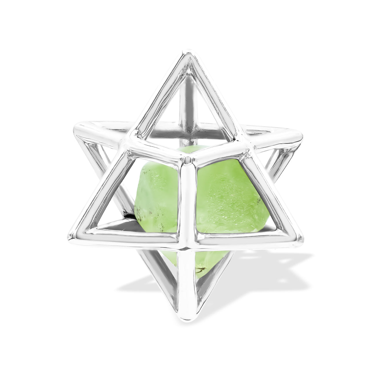 Pendentif Merkabah en argent sterling avec grandes pierres précieuses en cristal