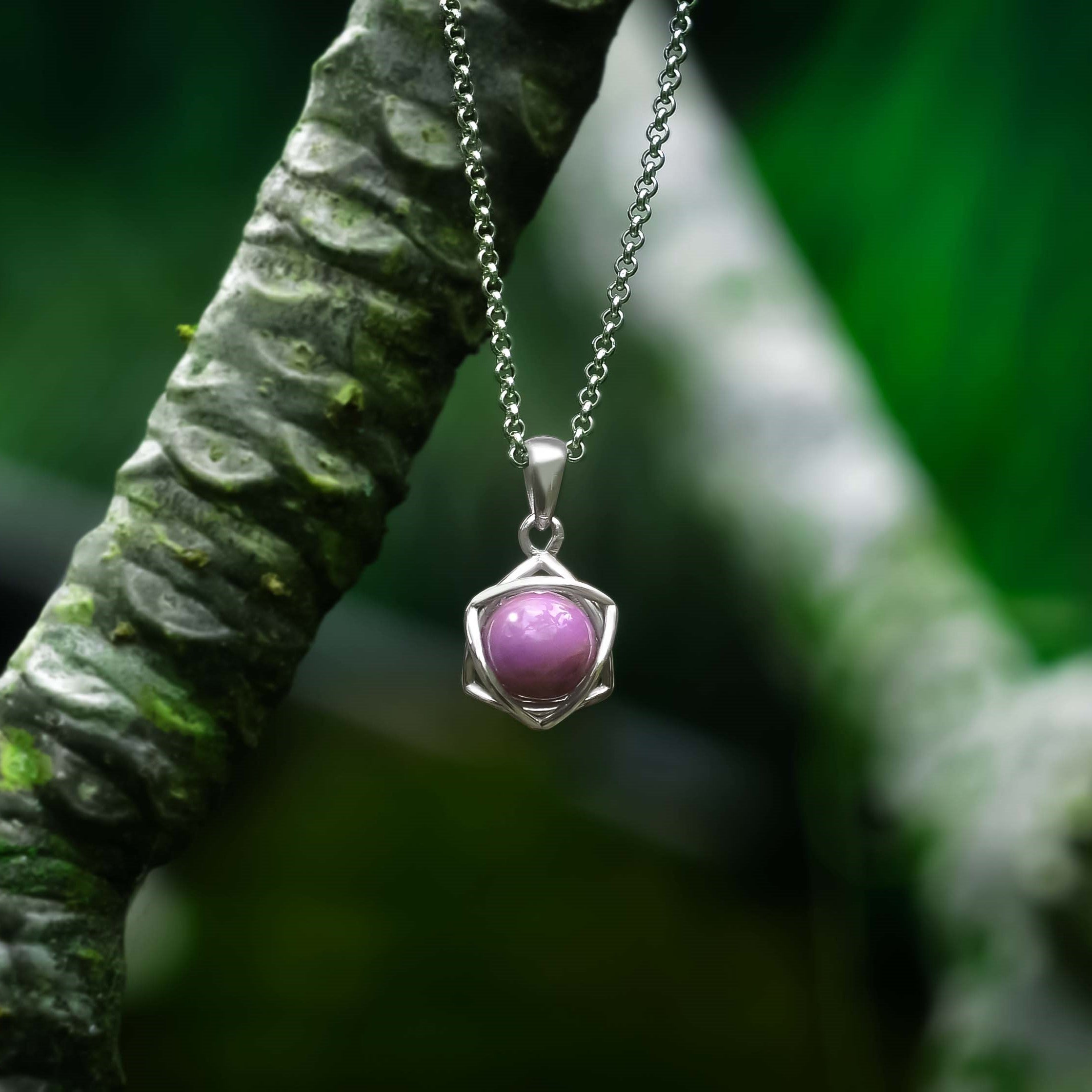 Starborn Gemstone Sphere 6-Point Star Pendant in Sterling Silver