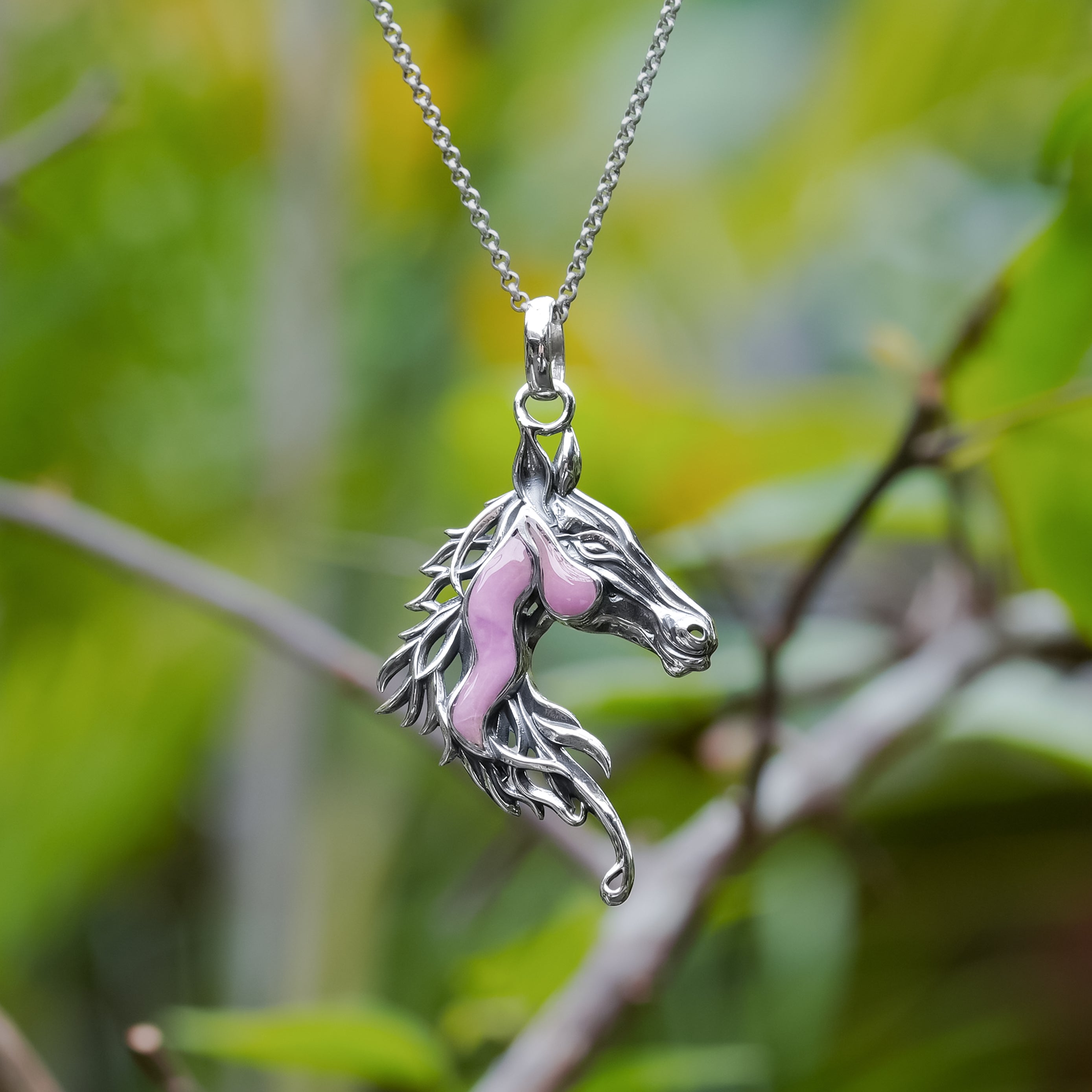Starborn Gemstones Horse Head Pendant in Sterling Silver
