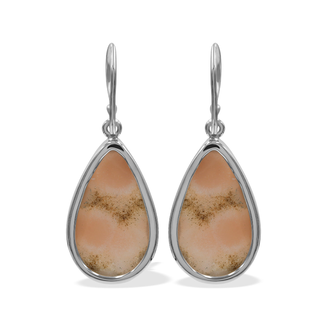 Starborn Pink Natrolite Pear Shaped Dangle Earring in Sterling Silver
