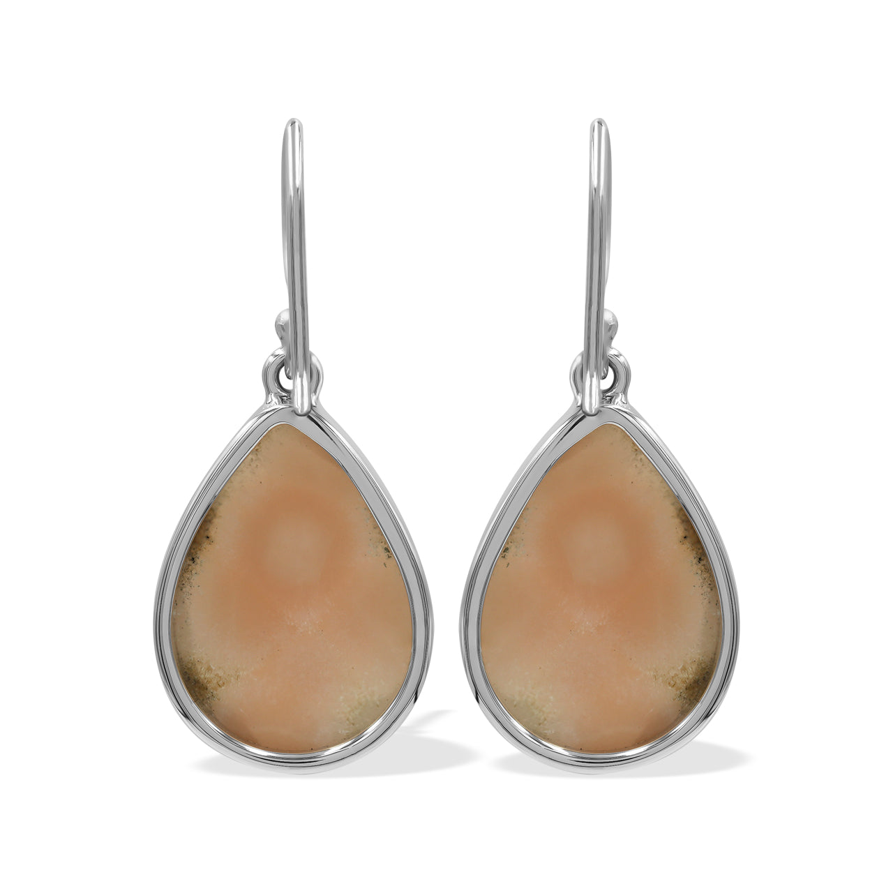 Starborn Pink Natrolite Pear Shaped Dangle Earring in Sterling Silver