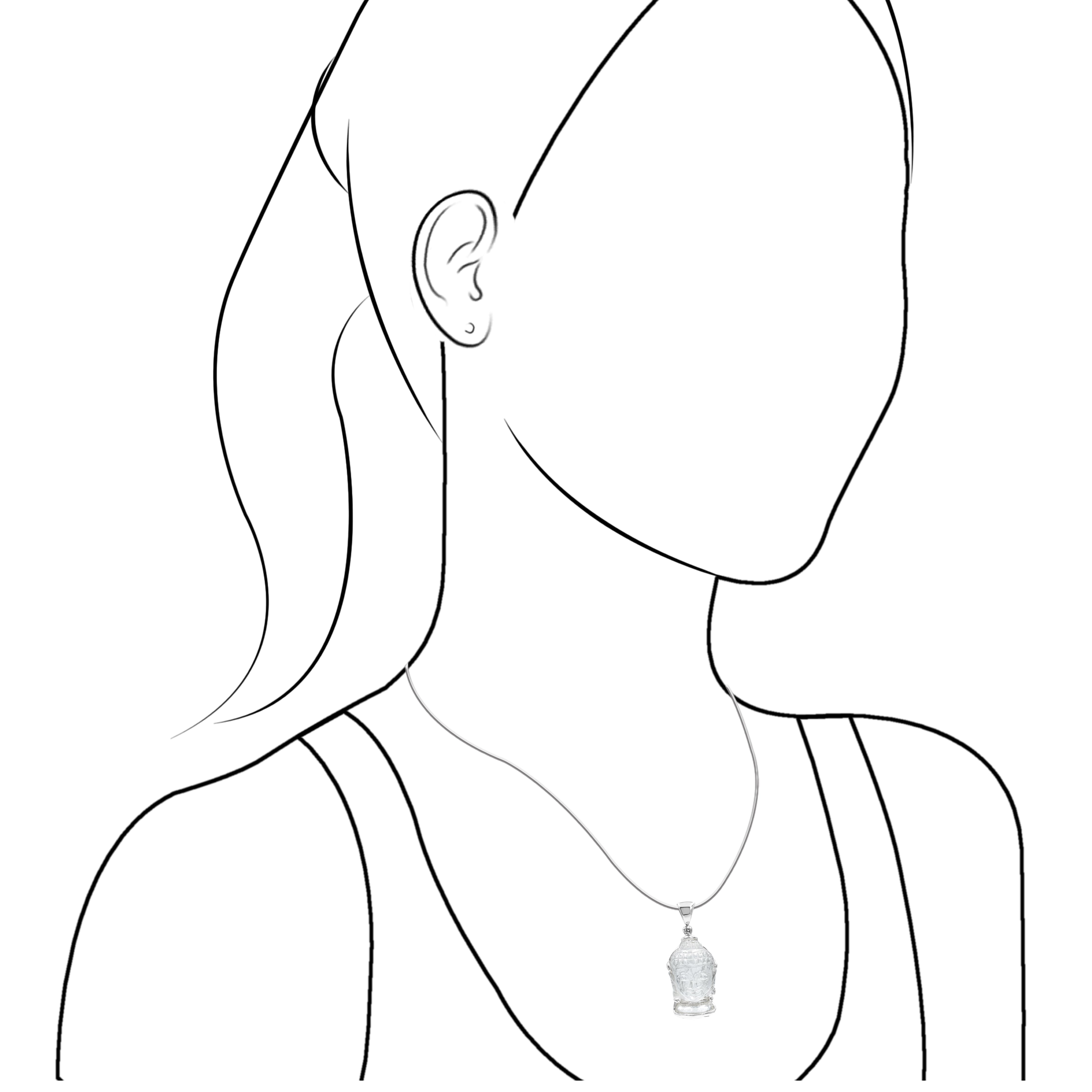 Pendentif tête de Bouddha en améthyste sculptée Starborn en argent sterling