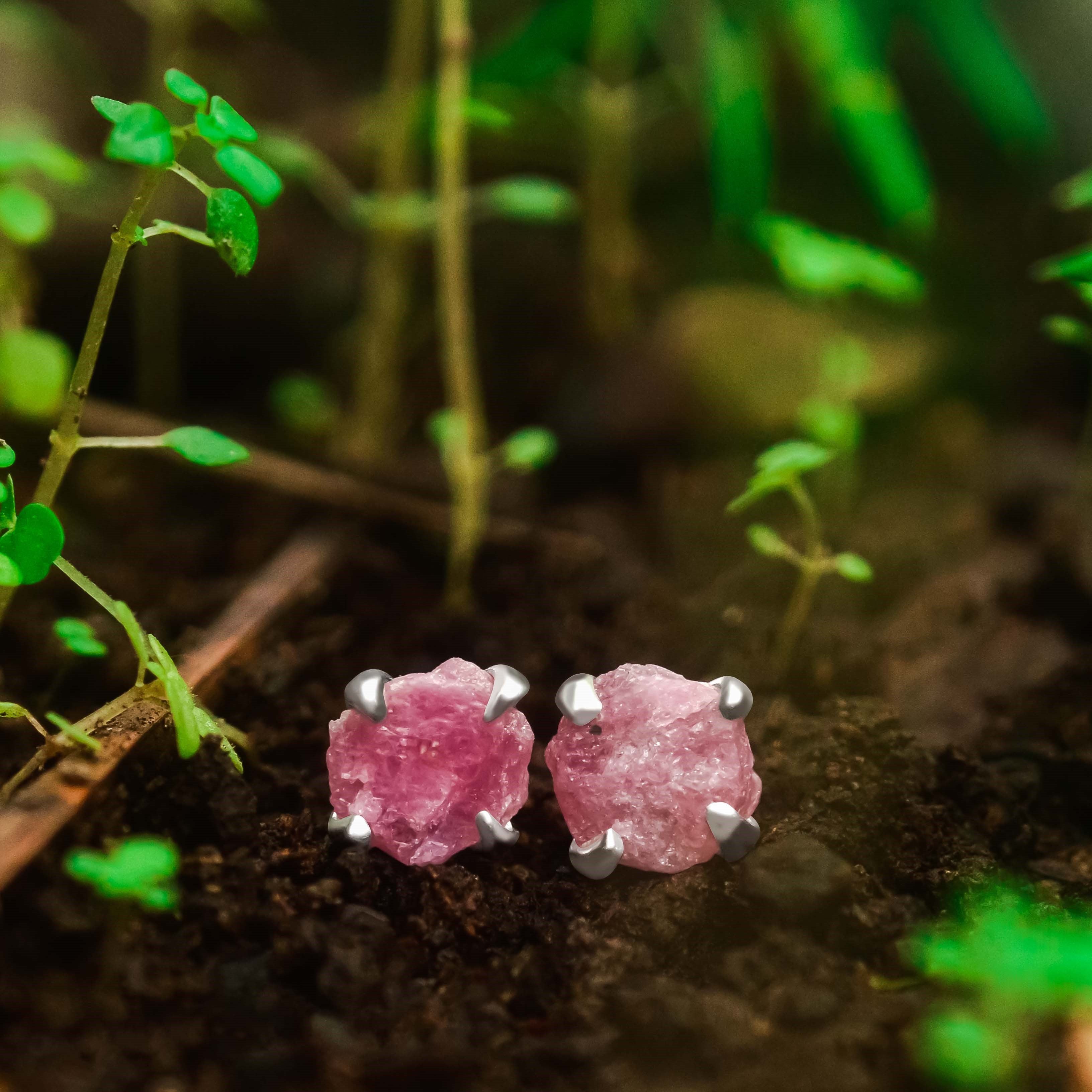 Starborn Record Keeper Ruby Post Earrings in Sterling Silver