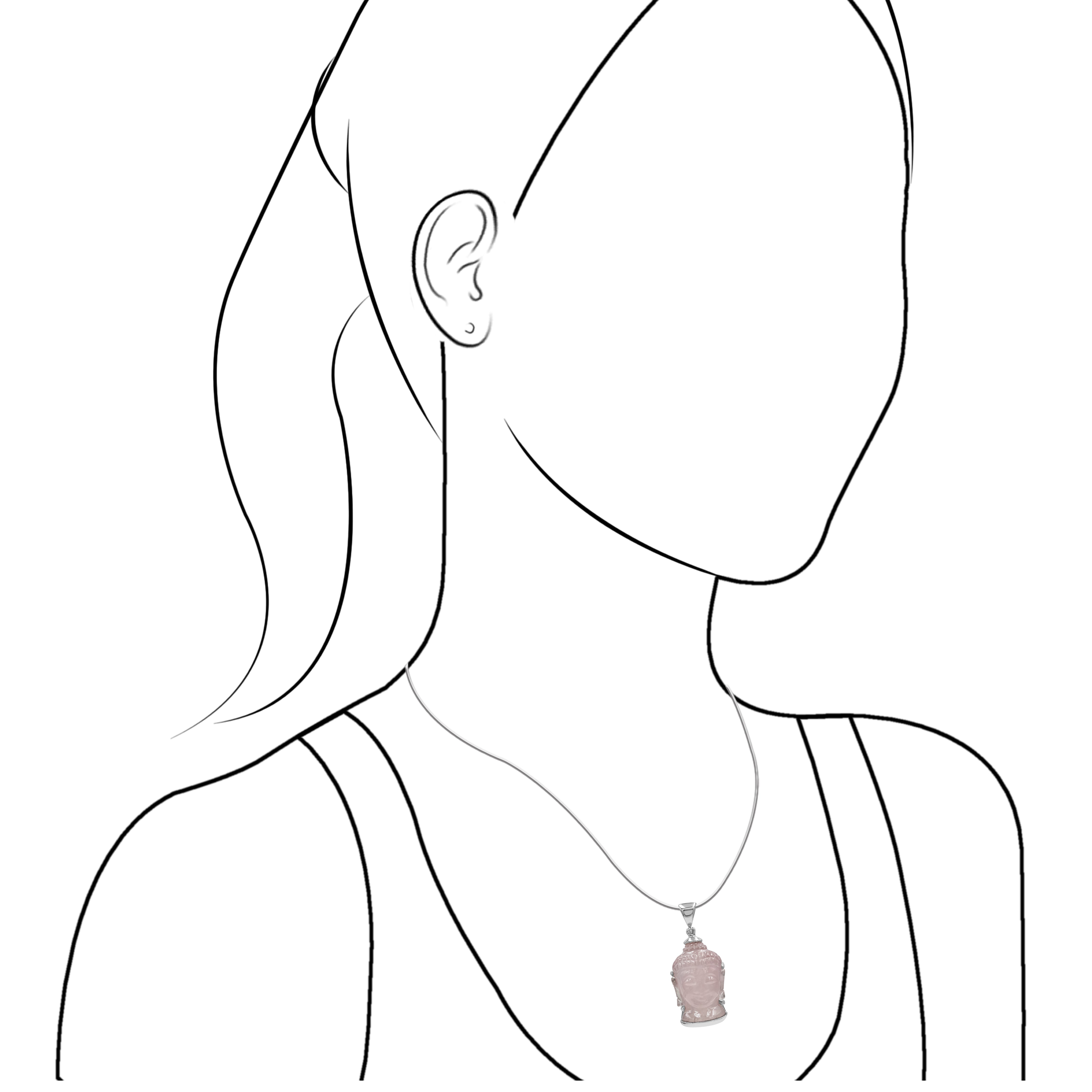Pendentif tête de Bouddha en améthyste sculptée Starborn en argent sterling