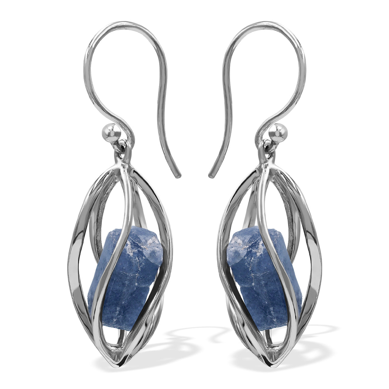 Sapphire Crystal Caged Earrings