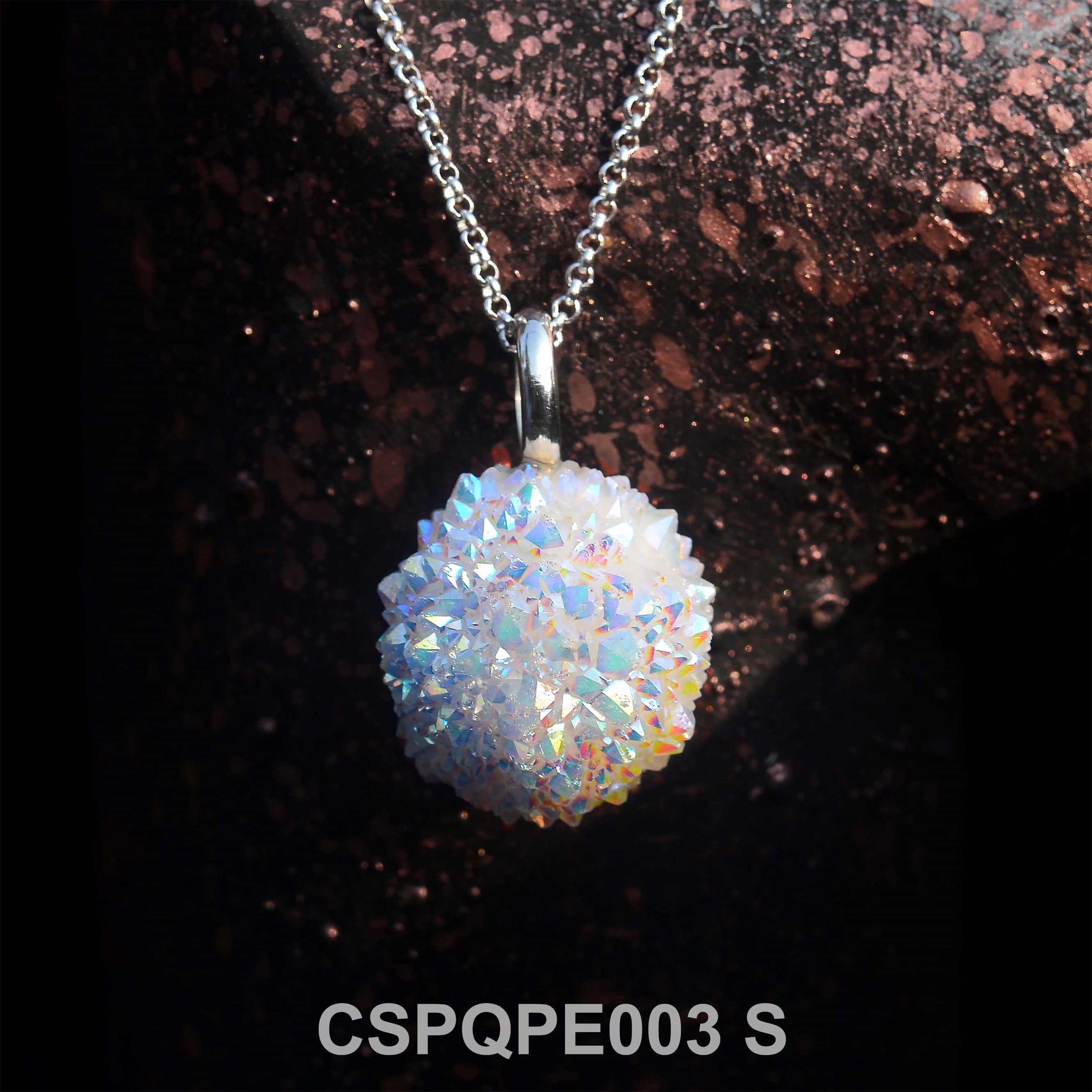 Starborn Spirit Quartz Drusy Pendant in Sterling Silver