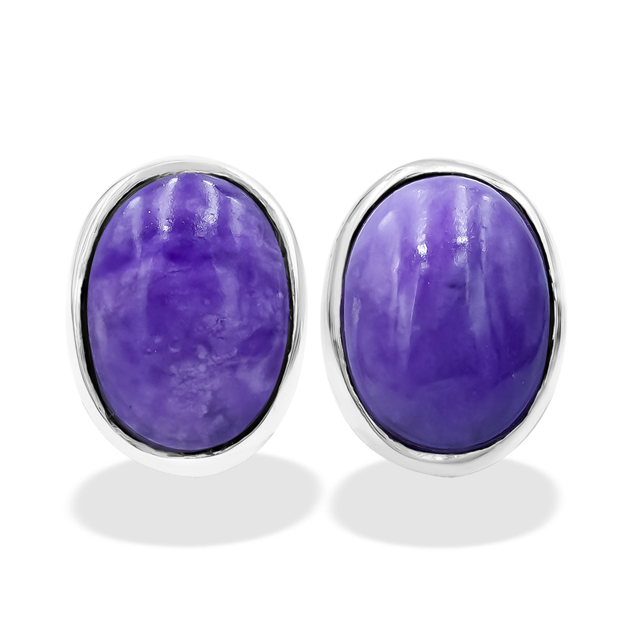 Sugilite Oval Cabochon Post Style Earrings
