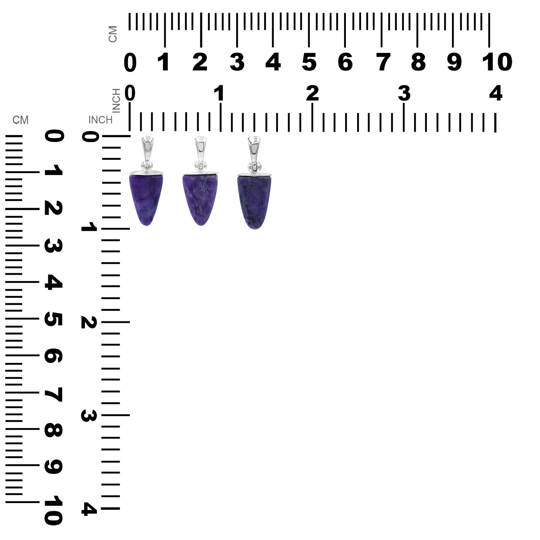 Starborn Sugilite Cap Set Pendant in Fine Sterling Silver