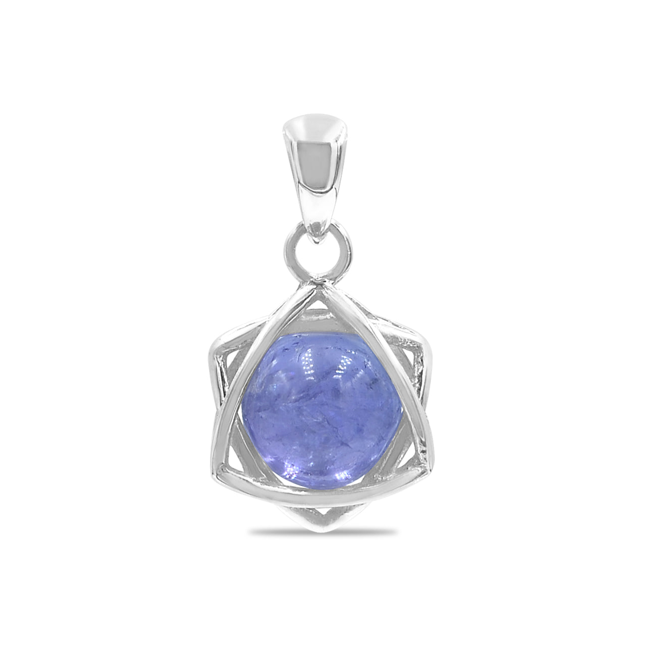 Starborn Gemstone Sphere 6-Point Star Pendant in Sterling Silver