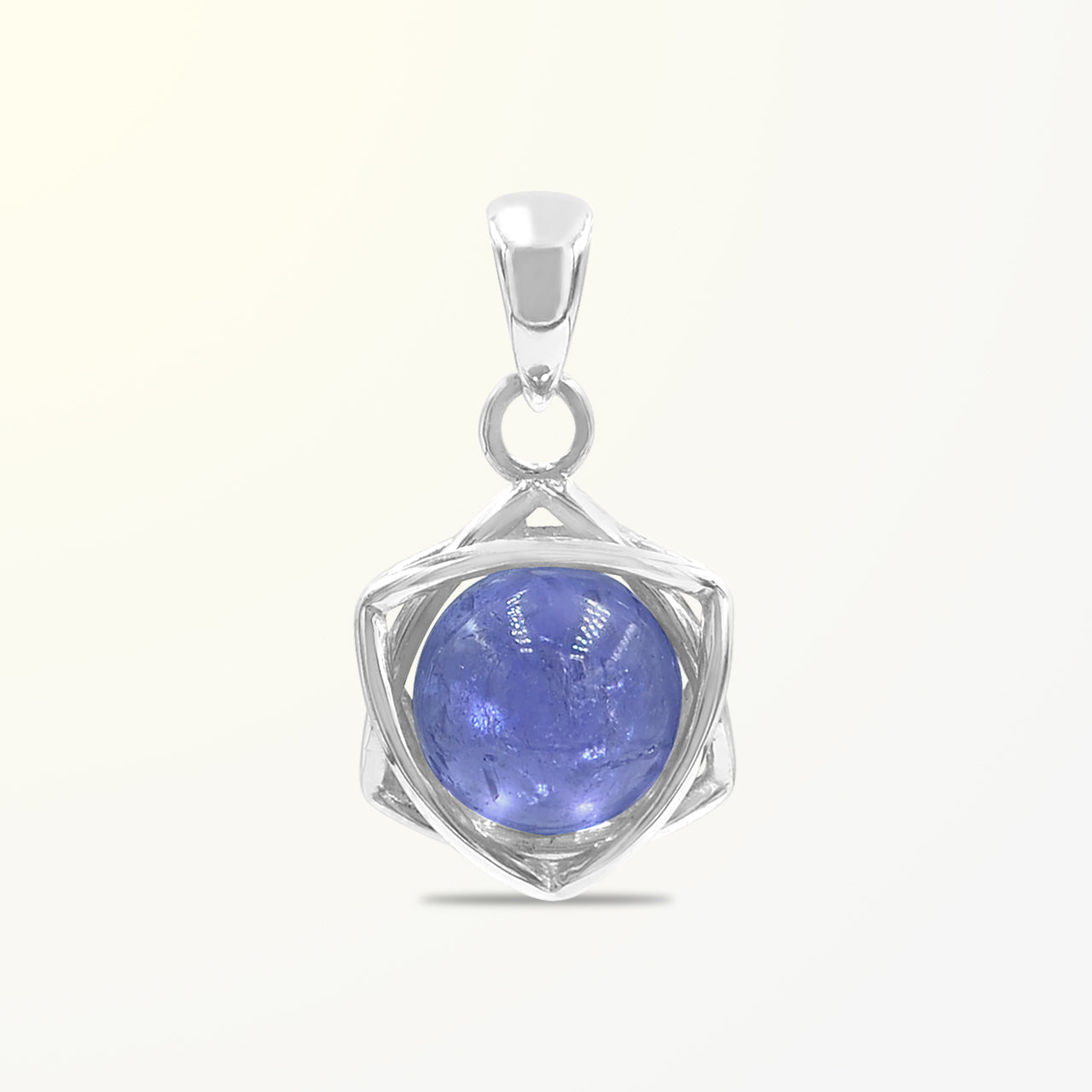 Starborn Gemstone Sphere 6-Point Star Pendant in Sterling Silver