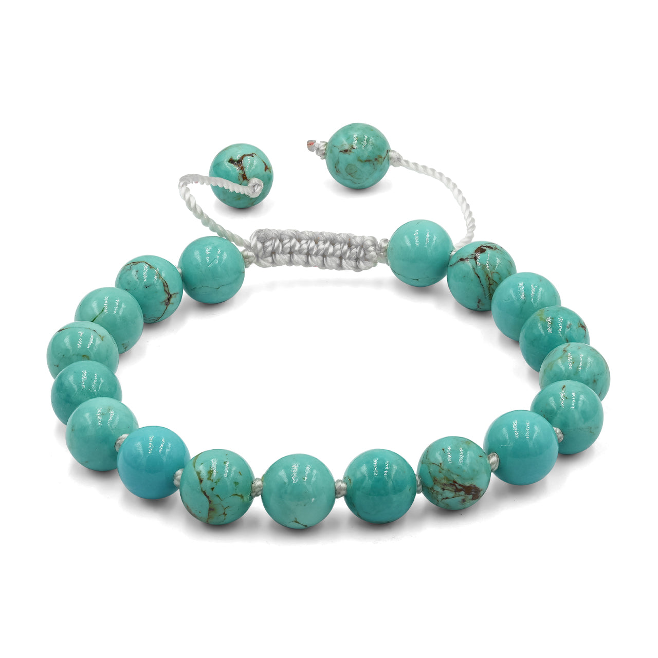 Turquoise Adjustable Bead Bracelet - 8 mm