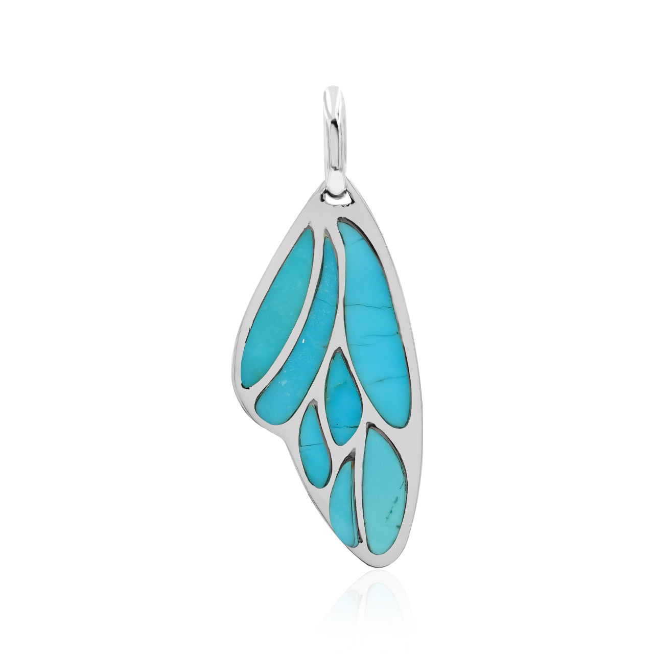 Starborn Gemstone Inlay Butterfly Wing Pendant in Sterling Silver