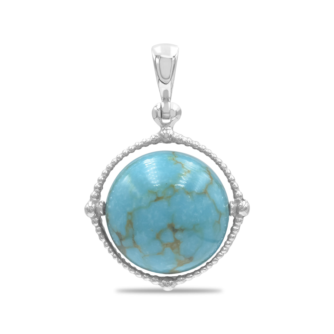 Starborn Gemstone Spinning Tactile Sphere Pendant in Sterling Silver
