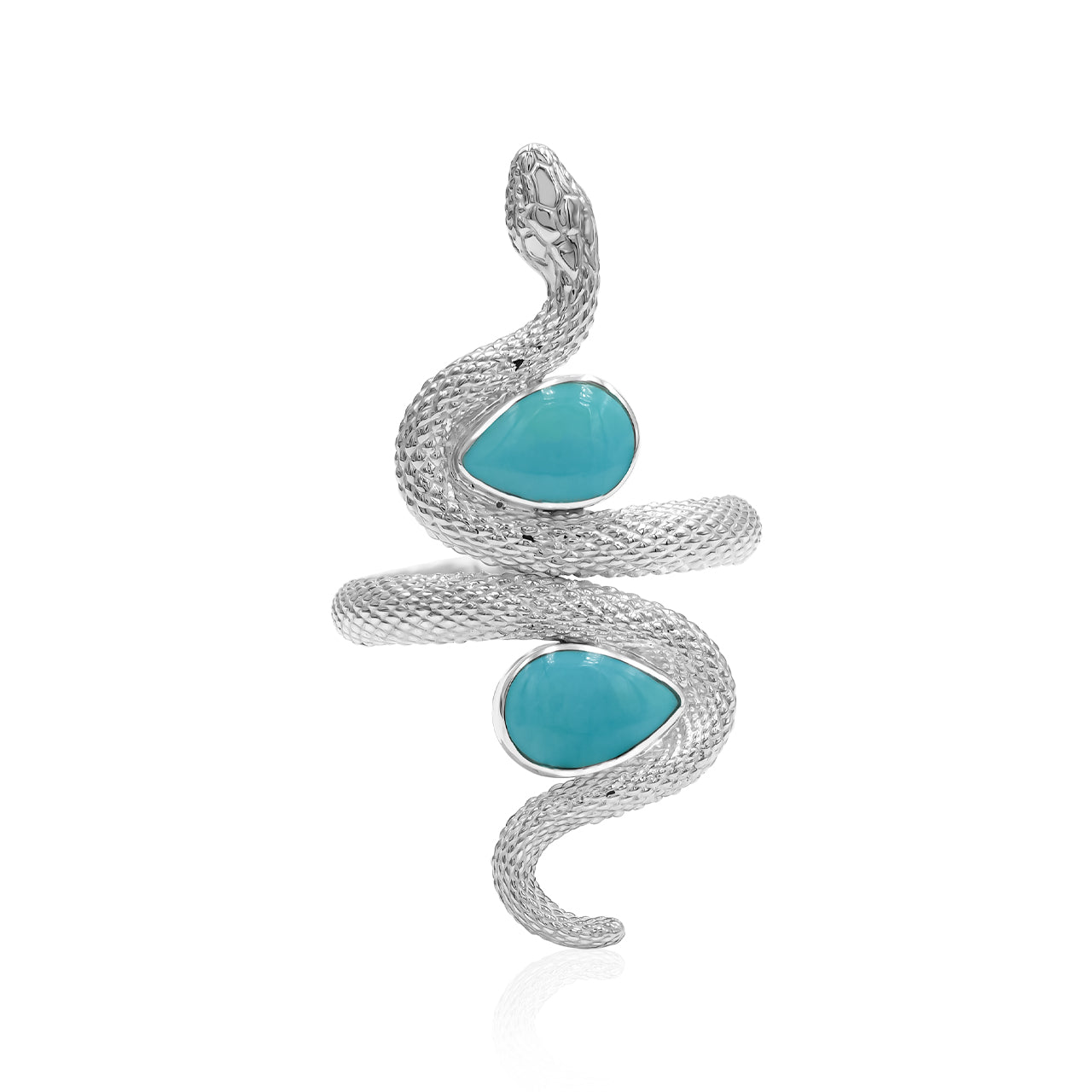 Snake Ring with Dual Turquoise