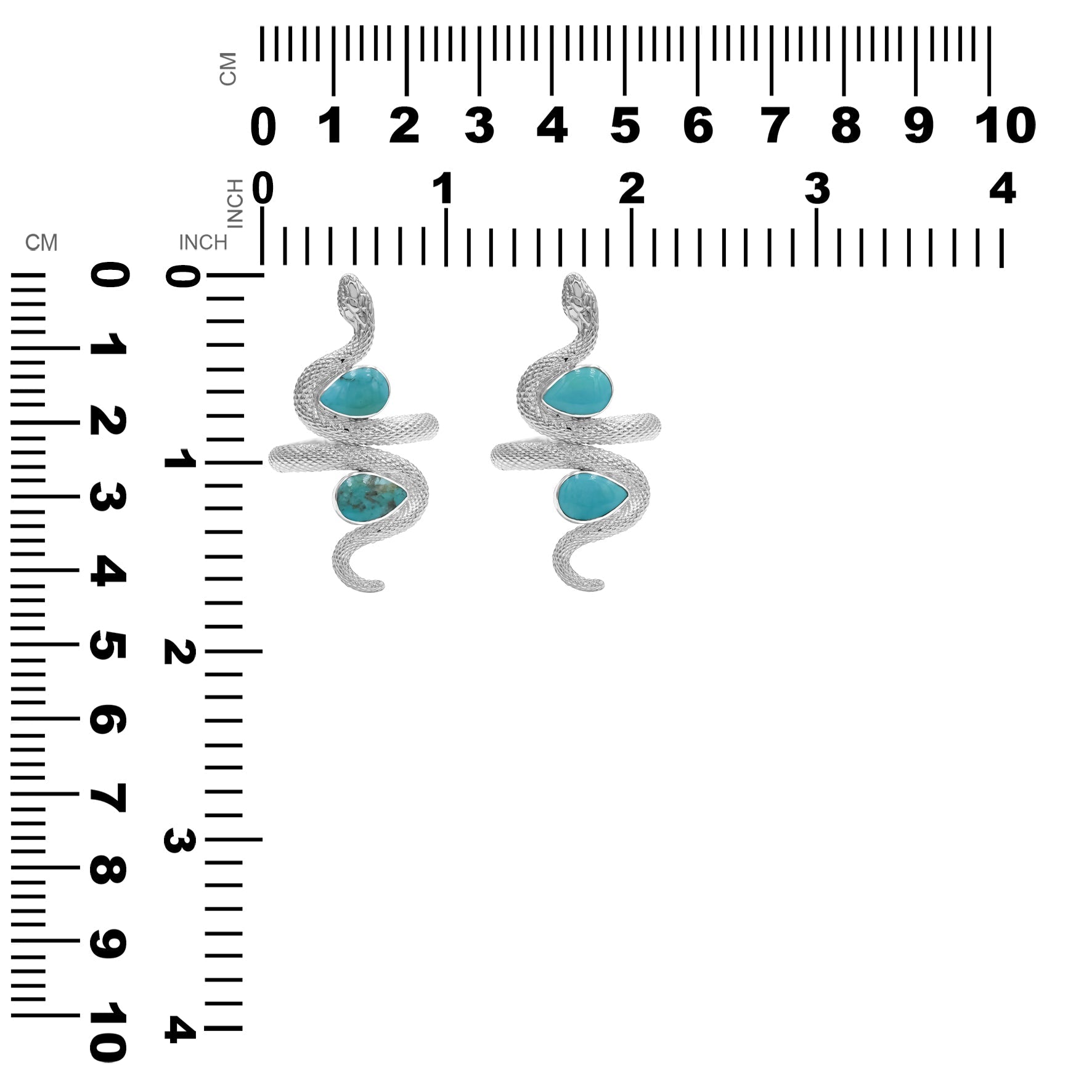 Snake Ring with Dual Turquoise