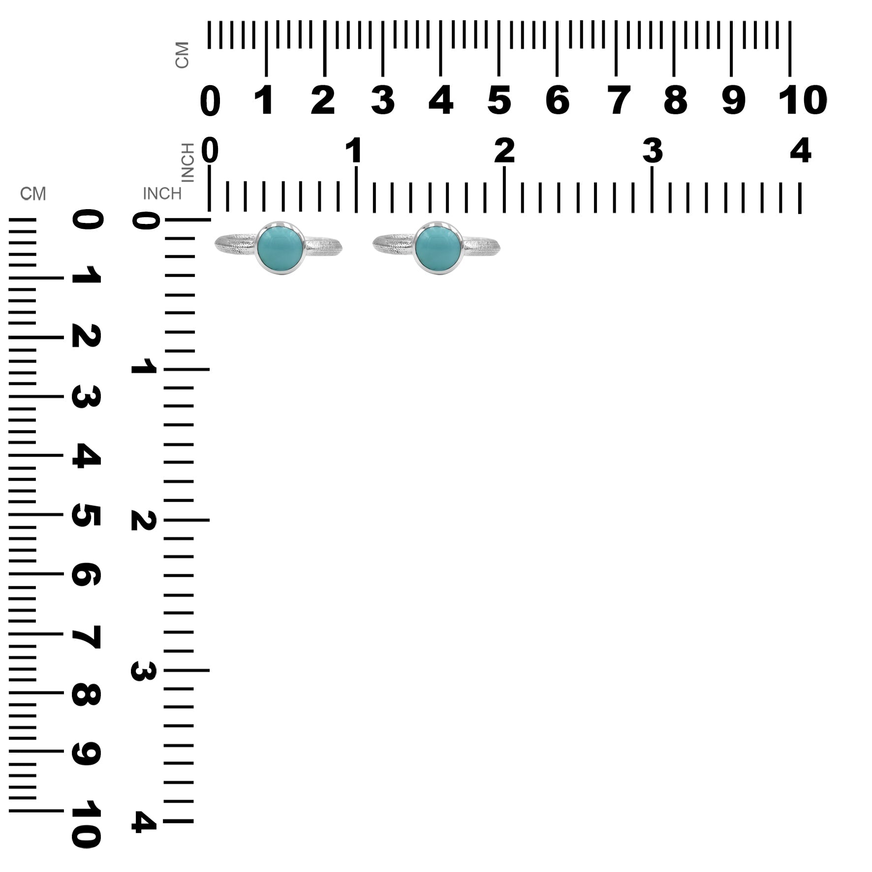 Starborn Turquoise Ouroboros Polished Round Ring in Fine Sterling Silver