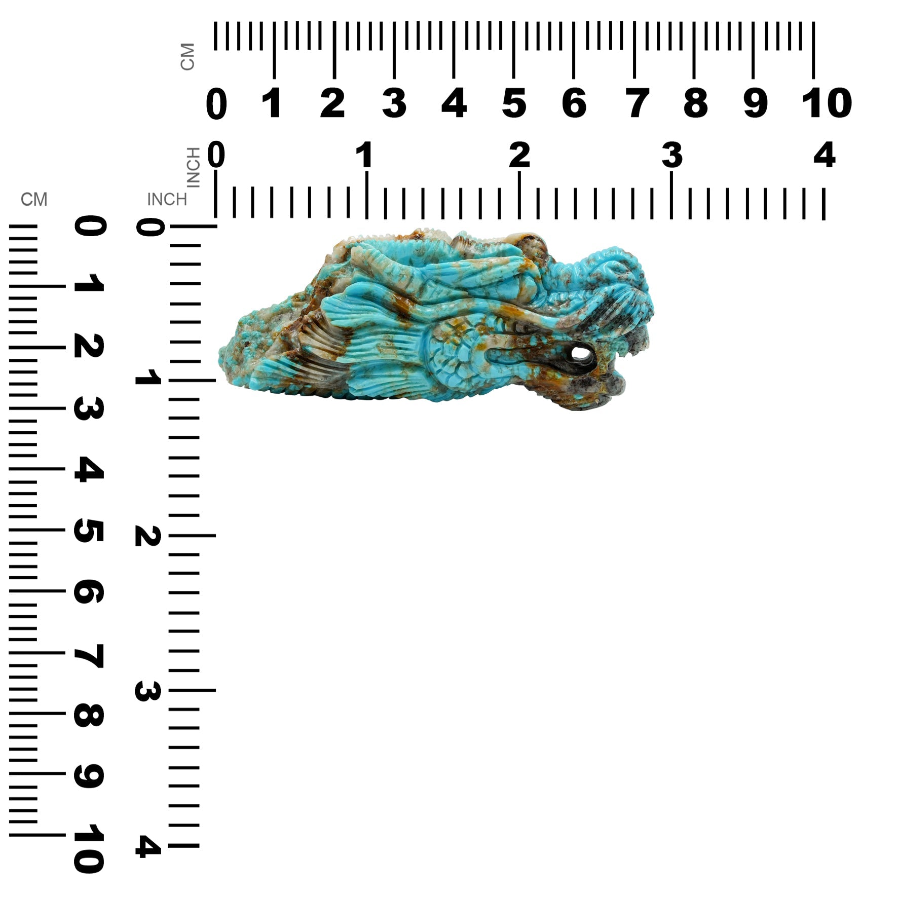 New Arizona Turquoise Dragon Head Carving 27 cts