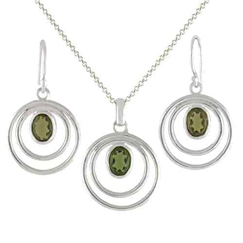 Starborn-Moldavite-Pendant-and-Earring-Set-in-Sterling-Silver-Oval-Cut-Graduated-Orbit-Design-B085RLPR46