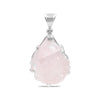 Starborn Rough 40-50 ct Morganite Gemstone Pendant in Sterling Silver