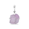 Starborn raw kunzite gemstone pendant in sterling silver