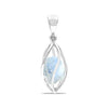 Starborn Rainbow Moonstone 4 to 7 Carat Crystal in Sterling Silver Cage Pendant