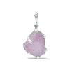 Starborn raw kunzite gemstone pendant in sterling silver