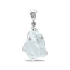 Starborn Rough Aquamarine Gemstone Pendant in Sterling Silver - medium