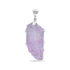 Starborn Rough Kunzite Gemstone Sterling Silver Pendant - X Large