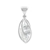 Starborn Raw Petalite Crystal in Sterling Silver Spiral Cage Pendant