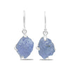 Starborn 10-20 carat Rough Tanzanite Gemstone, Prong Set Sterling Silver Dangle Earrings