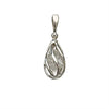 Starborn Herkimer Quartz Teardrop Style Cage Pendant 925 Sterling Silver