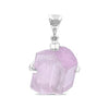 Starborn Rough Kunzite Gemstone Sterling Silver Pendant - large