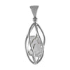 Starborn Herkimer crystal 10 carat natural pendant 4cm long 925 sterling silver