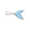 Starborn Cultivated Sterling Silver Opal Whale Fin Pendant - Large